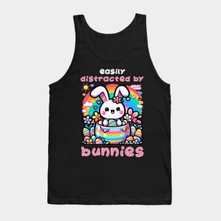Easily Distrected By Bunnies I Bunny Egg Hunting Tank Top